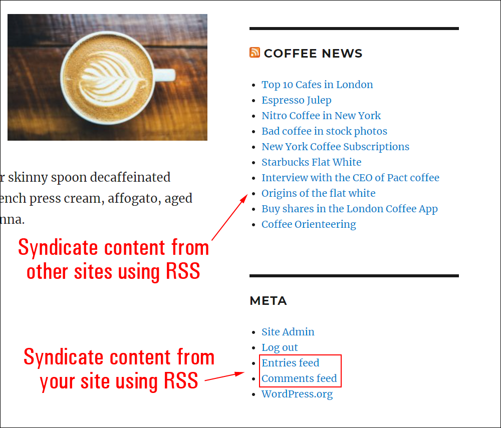 WordPress RSS uses.