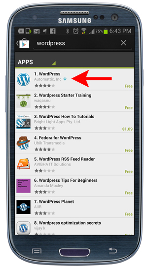 Search for WordPress app from Automattic.