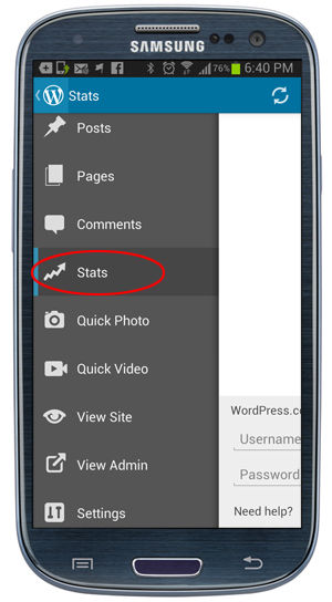 WordPress App - Stats.