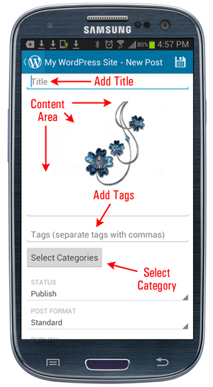 Mobile App - Add New Posts screen.