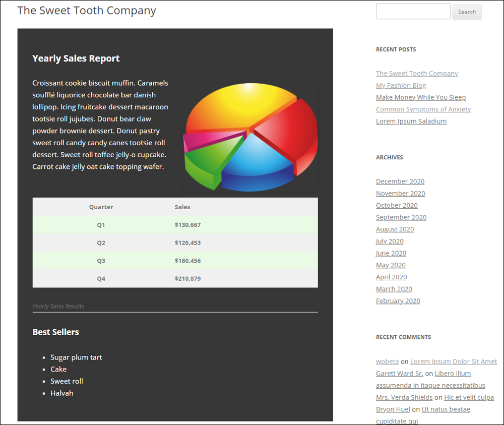 Sample post with Group block.