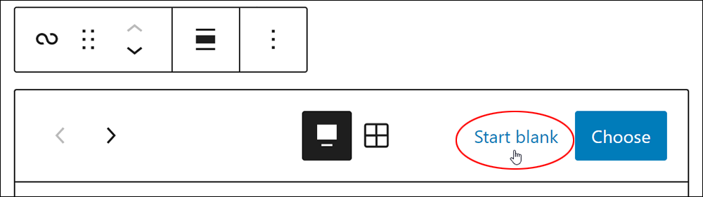 Query Loop block - Start blank.