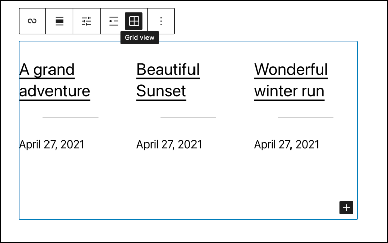 Query Loop Block - Grid View