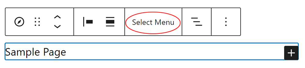 Navigation block - Select Menu.