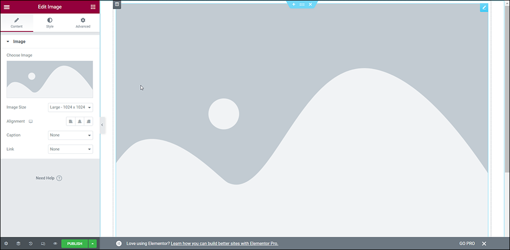 Elementor - Edit Image screen.
