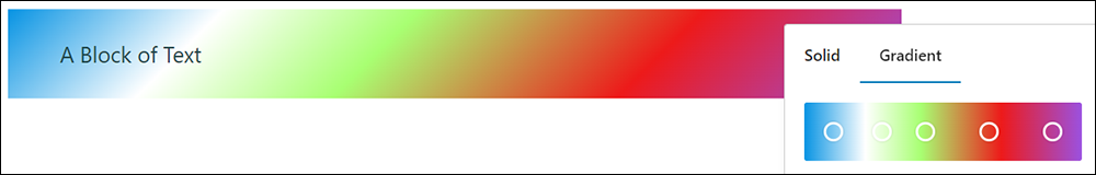 Multicolored gradient background on a text block.