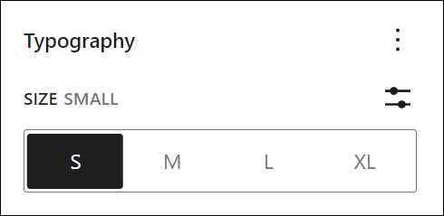 Block Settings: Typography - Font Size