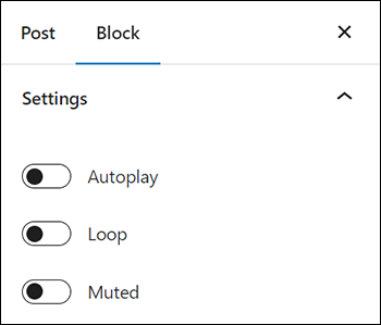 WordPress Block Editor - Block Settings: Video