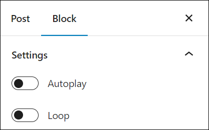 Block Settings: Audio