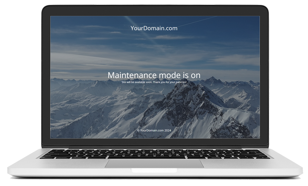 Laptop with Maintenance mode on message on splash screen.