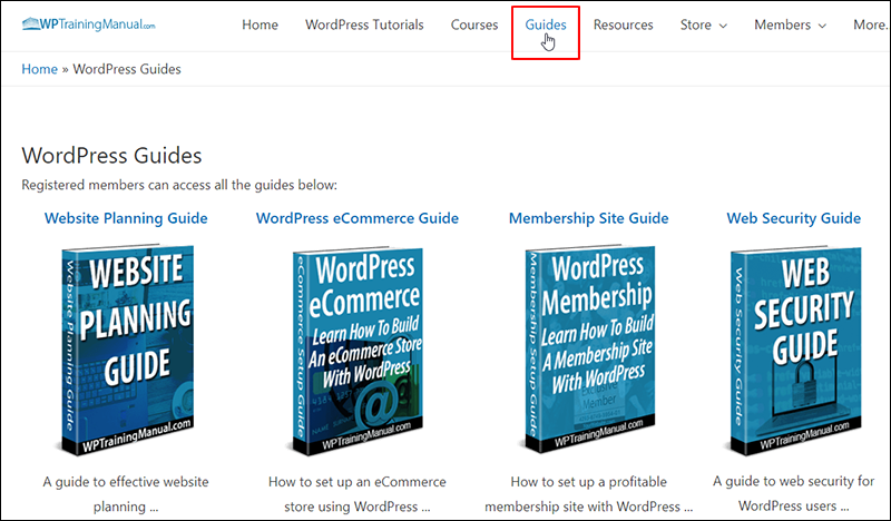 WPTrainingManual.com - Guides