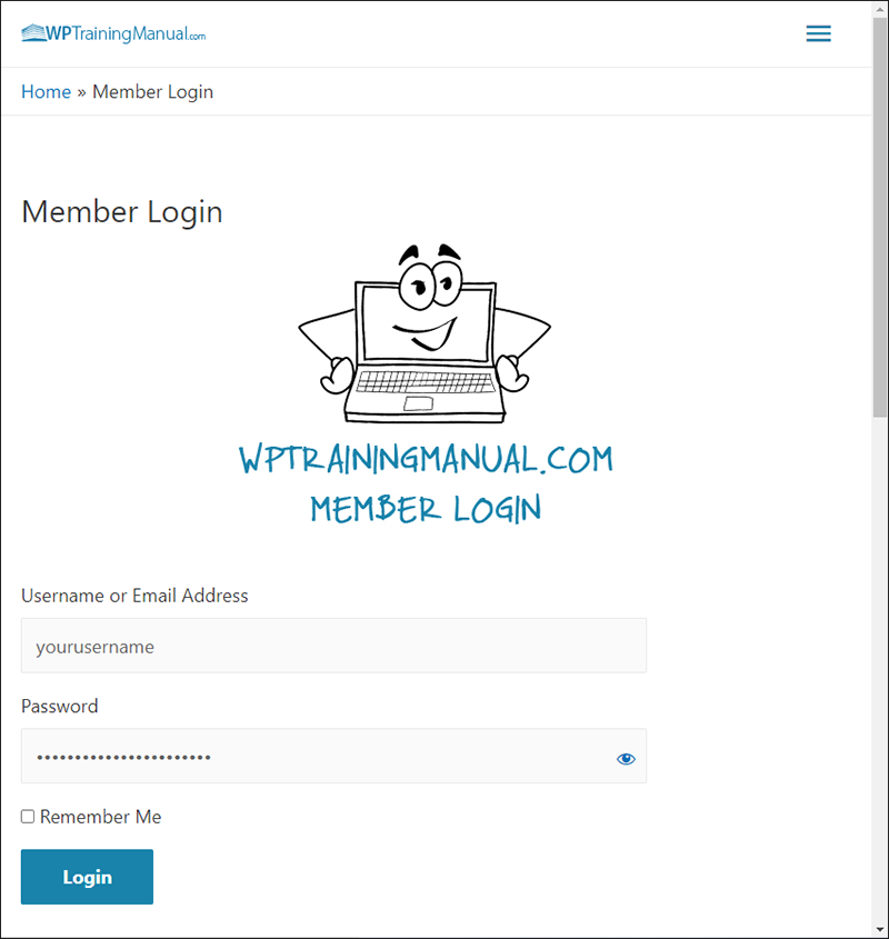 WPTrainingManual.com - Member Login