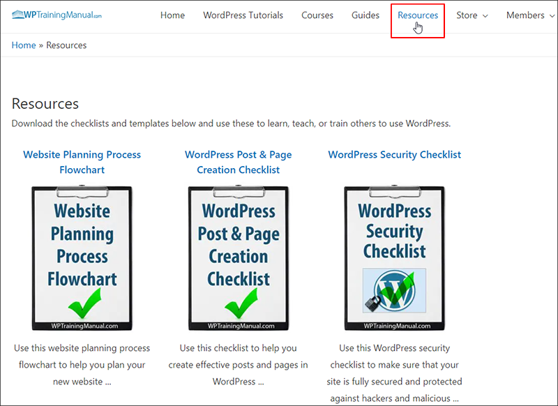WPTrainingManual.com - Additional Resources