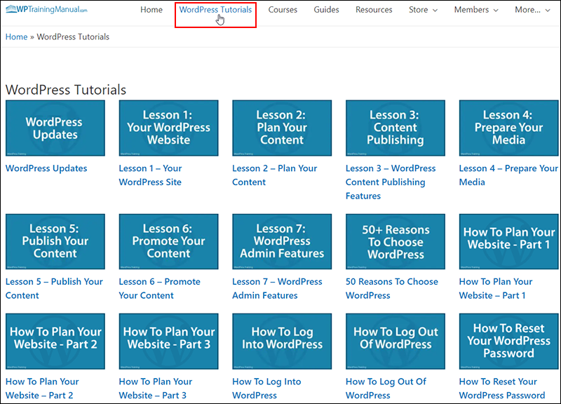 WPTrainingManual.com - WordPress Tutorials